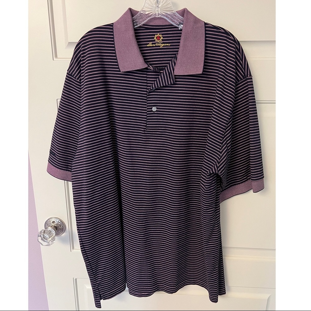 Ben Hogan Performance Basket Weave Golf Polo in Purple Striped Polo Shirt